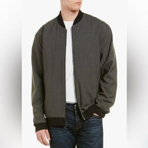 Vince Reversible Bomber Jacket | Wool Blend | Gray & Black